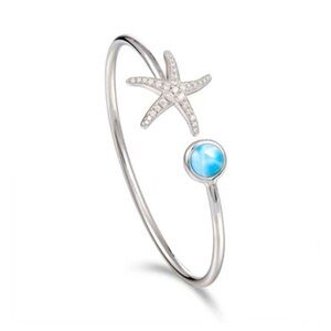 ALAMEA Larimar Sterling Silver Bangle Bracelet NEW